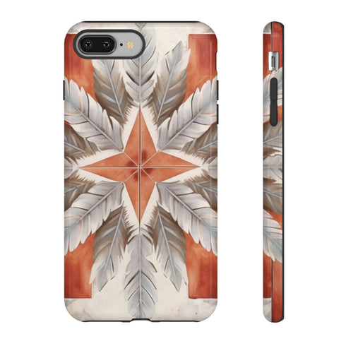 Silver Feather Compass - Impact Resistant Phone Case